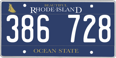 RI license plate 386728