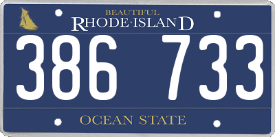 RI license plate 386733