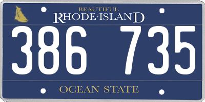 RI license plate 386735