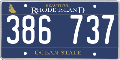 RI license plate 386737