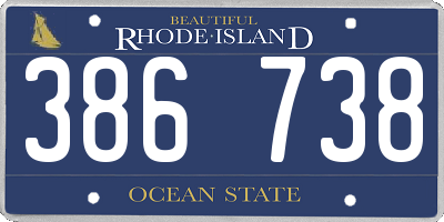 RI license plate 386738