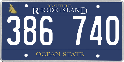 RI license plate 386740