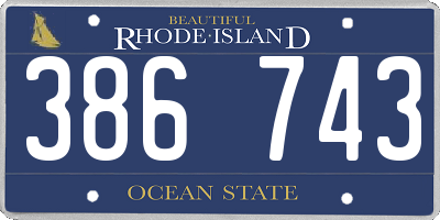 RI license plate 386743