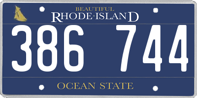 RI license plate 386744
