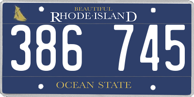 RI license plate 386745