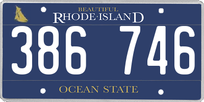 RI license plate 386746
