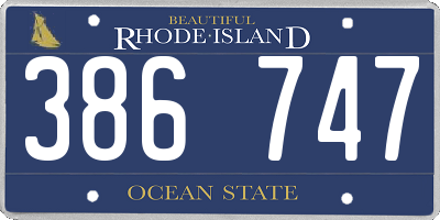RI license plate 386747