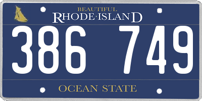 RI license plate 386749