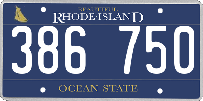 RI license plate 386750