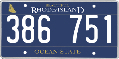 RI license plate 386751
