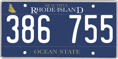 RI license plate 386755