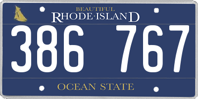 RI license plate 386767