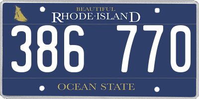 RI license plate 386770