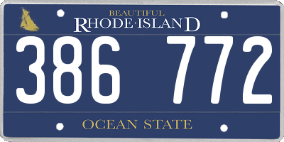 RI license plate 386772