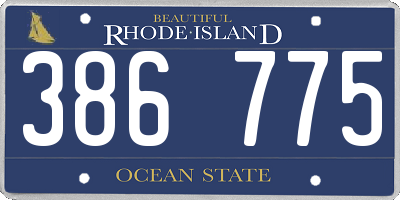 RI license plate 386775