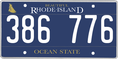 RI license plate 386776