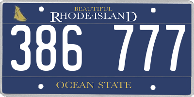 RI license plate 386777