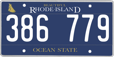 RI license plate 386779