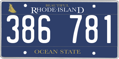RI license plate 386781