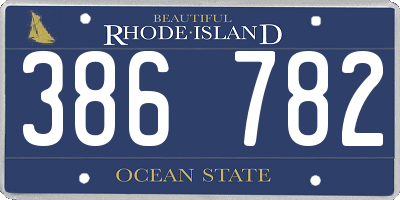 RI license plate 386782