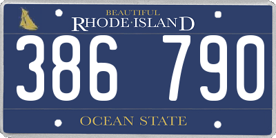 RI license plate 386790
