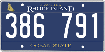 RI license plate 386791