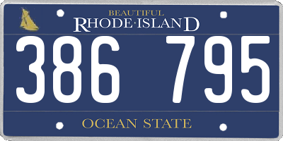 RI license plate 386795
