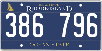 RI license plate 386796