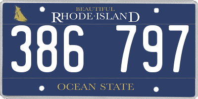 RI license plate 386797