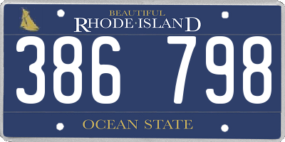 RI license plate 386798