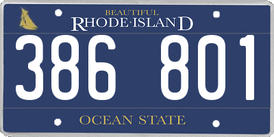 RI license plate 386801