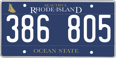 RI license plate 386805