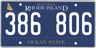 RI license plate 386806
