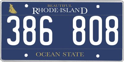 RI license plate 386808