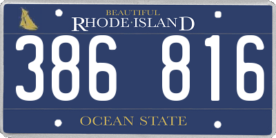 RI license plate 386816