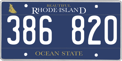 RI license plate 386820