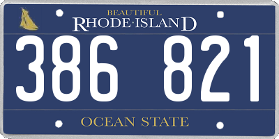 RI license plate 386821