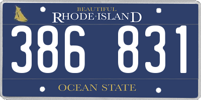 RI license plate 386831