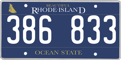 RI license plate 386833