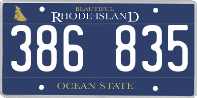 RI license plate 386835