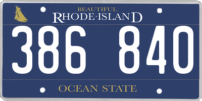 RI license plate 386840