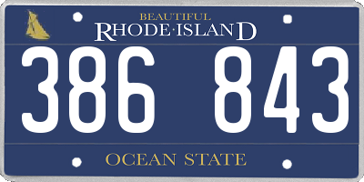 RI license plate 386843