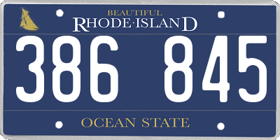 RI license plate 386845