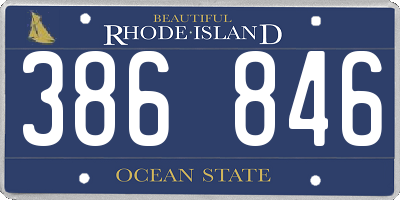 RI license plate 386846