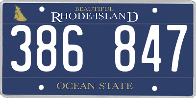 RI license plate 386847