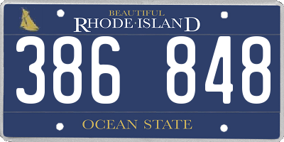 RI license plate 386848