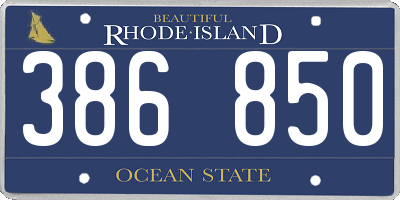 RI license plate 386850