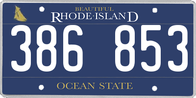 RI license plate 386853