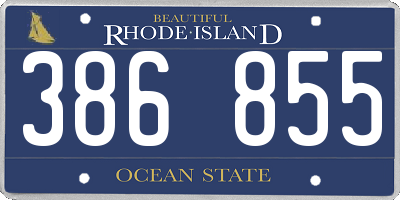 RI license plate 386855