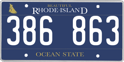 RI license plate 386863